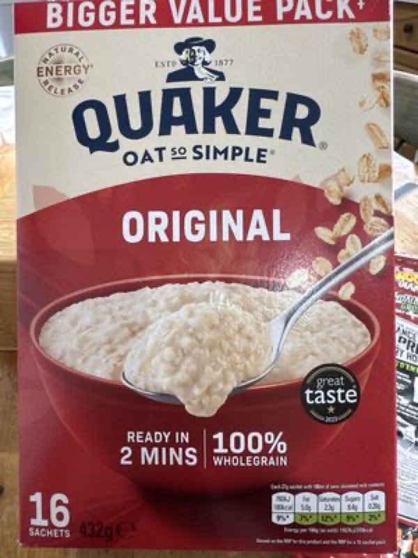 Quaker Oat So Simple Original Porridge Sachets 432g